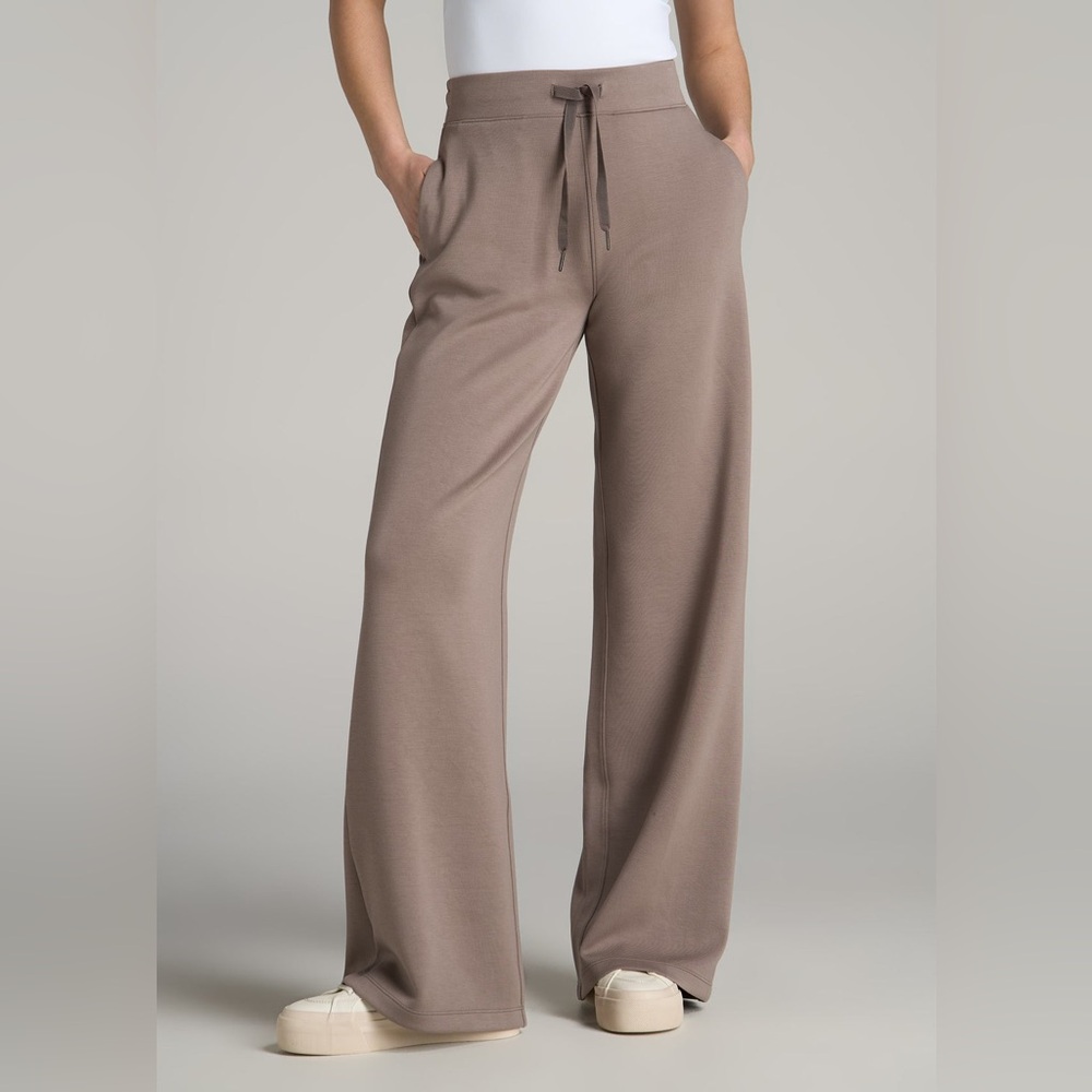 Pull-On Tie Waist Wide Leg Pants for Tall Women core portobello size small tall